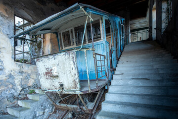 The old abandoned Italian cable car