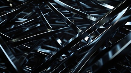Shiny metallic lines reflecting light in a mesmerizing manner, abstract  , background - obrazy, fototapety, plakaty