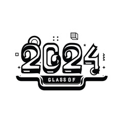Class of 2024 typography design vector