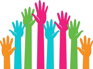 Colorful Volunteer Hands