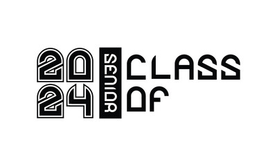 Lettering text class of 2024 vector
