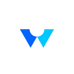 W letter initial logo minimal shape with duo tone blue color. - obrazy, fototapety, plakaty