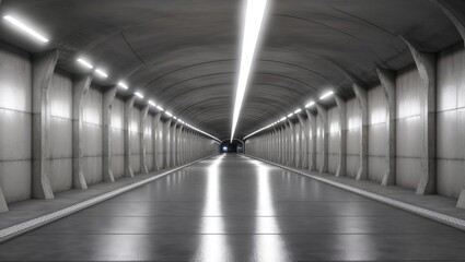 empty tunnel made of concrete