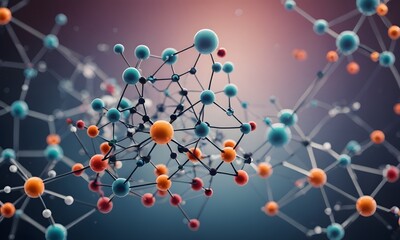 Abstract close up of molecule, science beauty background