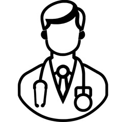 doctor with stethoscope icon