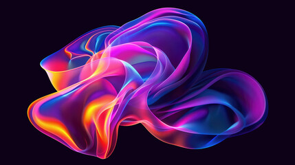Obraz premium Abstract colorful neon color ink fluid swirling on black background