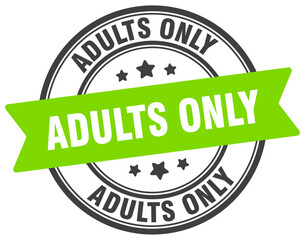 adults only stamp. adults only label on transparent background. round sign