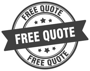 free quote stamp. free quote label on transparent background. round sign