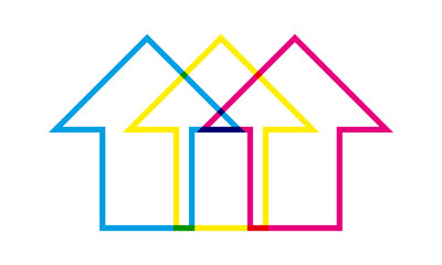 Hollow CMY Colour Mix Mini Arrows