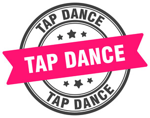 tap dance stamp. tap dance label on transparent background. round sign