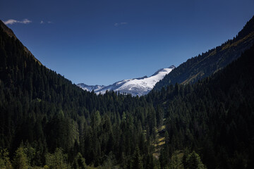 Vista of the Wildgerlostal Valley Towards Reichenspitze and Rosskarscharte