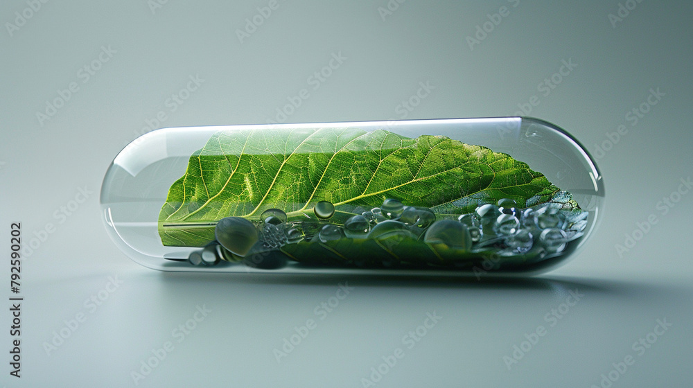 Poster visualize a transparent capsule that is both futuristic and elegant. within this capsule, include a 