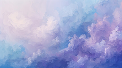 oil paint background featuring soft wispy brushstrokes in shades of lavender azure and pearl white. - obrazy, fototapety, plakaty