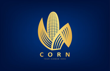 Ear of corn logo vector. Food design