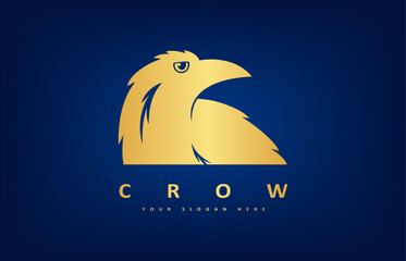 crow logo vector. Raven bird. Animal design