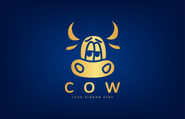 Cow logo vector. Animal design