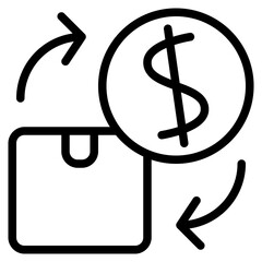 Cash on delivery icon with outline style. Suitable for website design, logo, app and UI. Based on the size of the icon in general, so it can be reduced.
