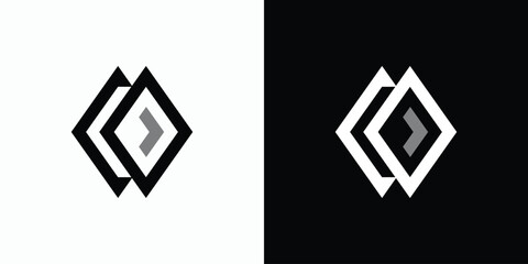 Vector logo design for the initials C O geometric rhombus shape with a modern, simple, clean and abstract style.