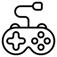 Games icon with outline style. Suitable for website design, logo, app and UI. Based on the size of the icon in general, so it can be reduced.