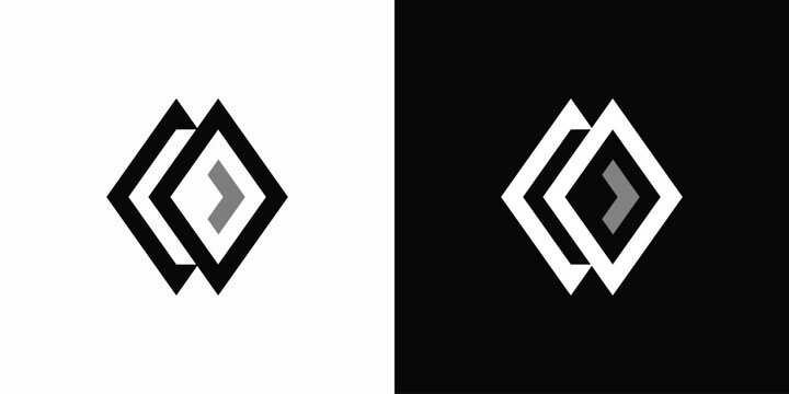 Vector logo design for the initials C O geometric rhombus shape with a modern, simple, clean and abstract style.