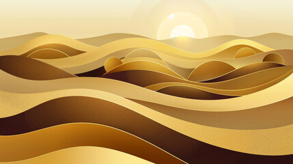 Sunset golds sweep over serene browns, reminiscent of gentle, rolling landscapes.