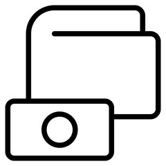 Wallet icon with outline style. Suitable for website design, logo, app and UI. Based on the size of the icon in general, so it can be reduced.