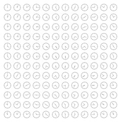 Comprehensive Vector Clock Icons Set A - Every 5 Minutes Time Indicators for Precise Schedule Management