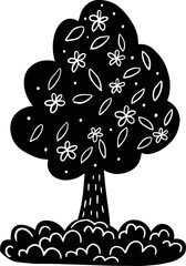 Tree icon. Flowering tree
