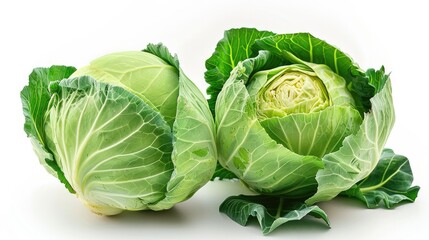 Vegetable cabbage isolated on white background. Tasty healthy full of vitamins Generative AI - obrazy, fototapety, plakaty