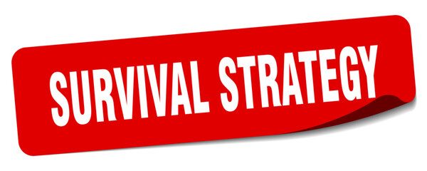 survival strategy sticker. survival strategy label
