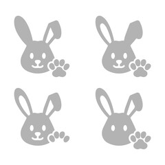 rabbit icon on a white background, vector illustration