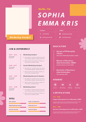 CV Resume Marketing Analyst Template Design