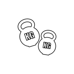 dumbbell icon on a white background, sport tool, vector illustration