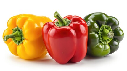 Vegetable pepper, paprika isolated on white background. Tasty healthy full of vitamins Generative AI
