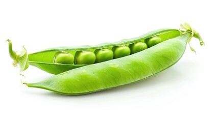 Vegetable pea isolated on white background. Tasty healthy full of vitamins Generative AI