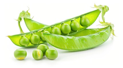 Vegetable pea isolated on white background. Tasty healthy full of vitamins Generative AI