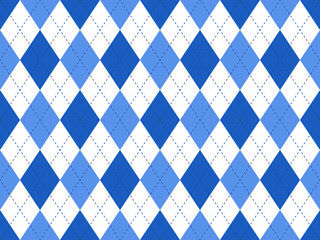 Blue white argyle pattern - seamless background