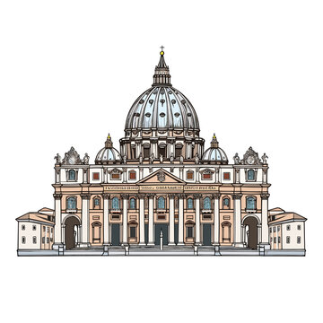 st peter's basilica building sketch clip art preview