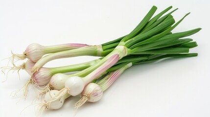 Vegetable springonion isolated on white background. Tasty healthy full of vitamins Generative AI