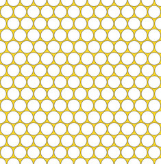 White yellow rings polka dot seamless pattern