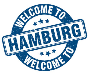 Welcome to Hamburg stamp. Hamburg round sign