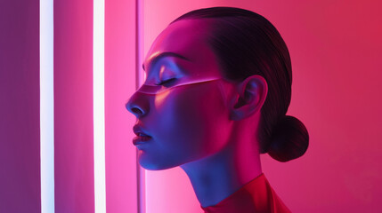 futuristic minimalist fashion photo shoot portrait bold colours