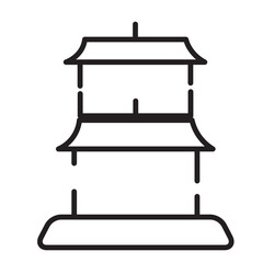 Chinese Landmark Location Line Icon