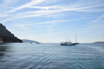 Sea and panorama surrounding Tavolara island, Sardinia, Italy