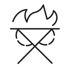 Ancient Bonfire Camp Line Icon