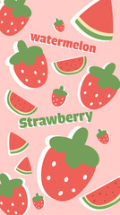 Hand drawn mobile phone wallpaper, cute fruit pattern