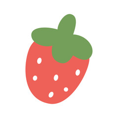 Hand drawn strawberry fruit illustration on white