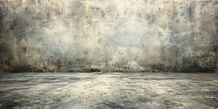 A large, empty room with a grey wall. The room is empty and has a very plain, industrial look