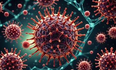 Abstract close up of virus, science beauty background