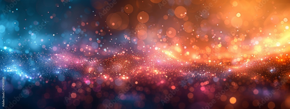 Poster a background showcasing a blurred light source with a soft glow and pastel color palette, creating a